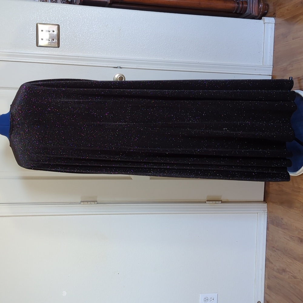 Black Sparkle Cape/Cloak Rabbit Collar Renaissance - Picture 6 of 8